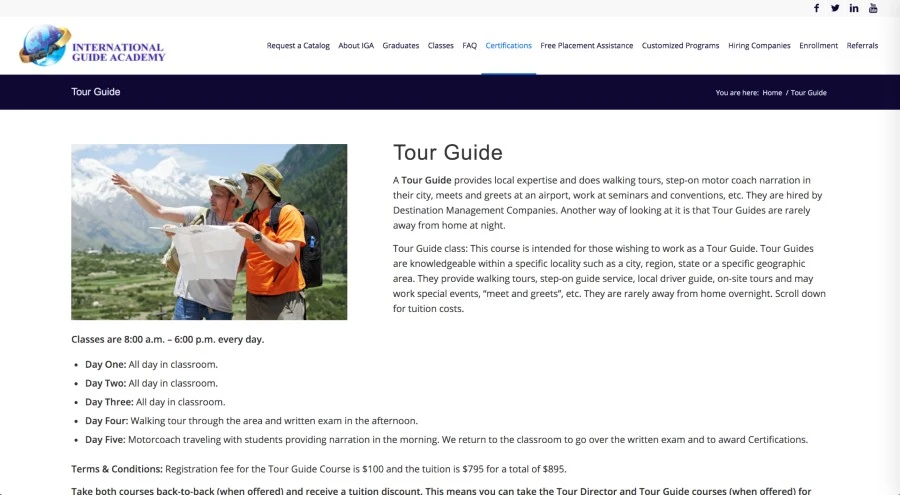 tour guide classes